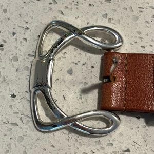 Silpada leather belt with twisted buckle, XL, buckle is pitted